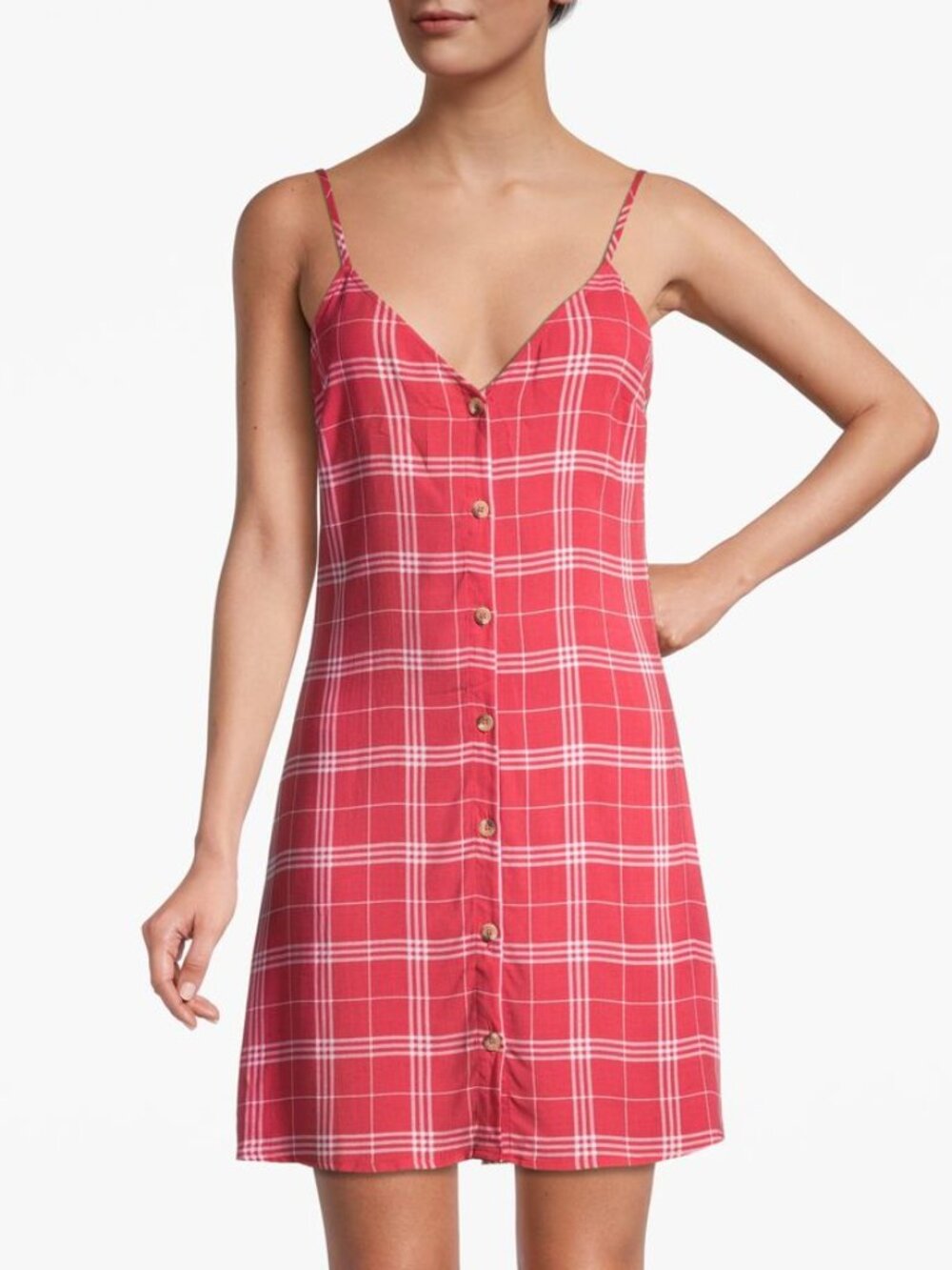 H&M Divided Red and White Plaid Tank Dress